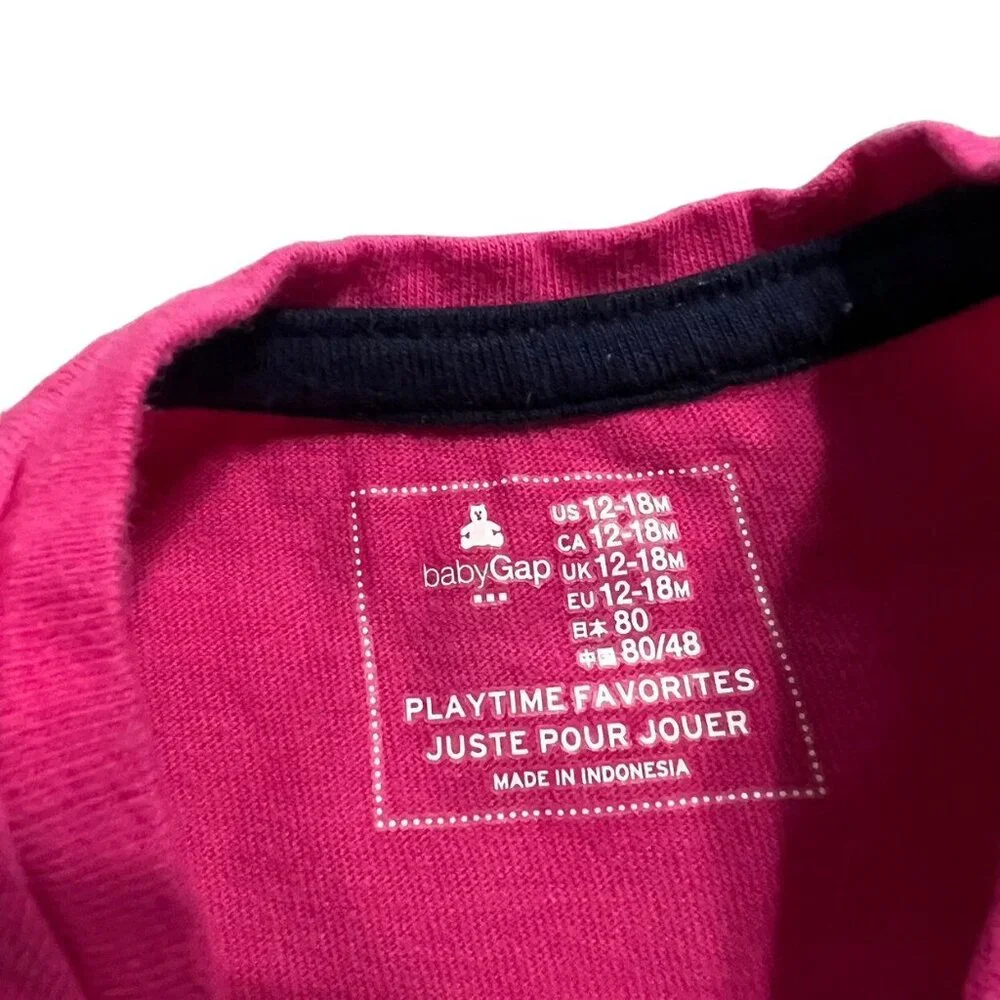 Baby Gap 12-18m Pink Appliqué Logo Shirt